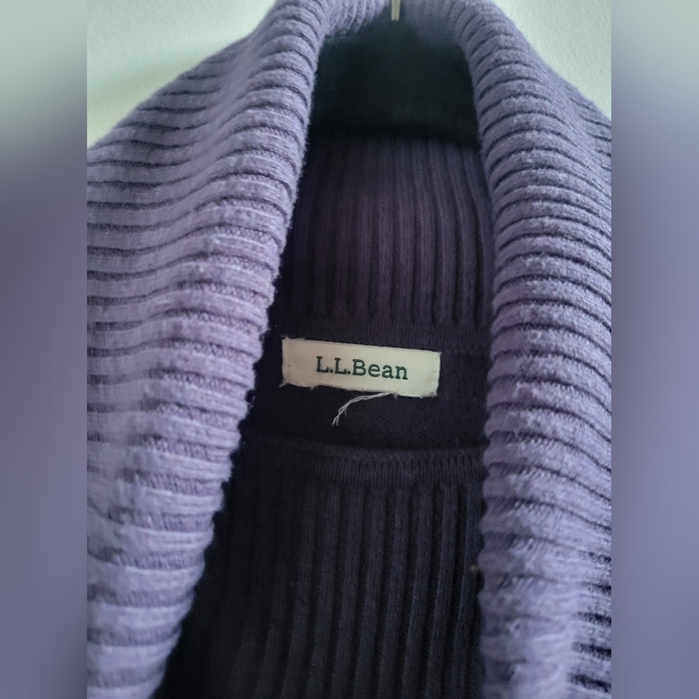 L.L. Bean Plum Purple Cotton/Cashmere Turtleneck Sweater Womens Medium - Picture 4 of 7